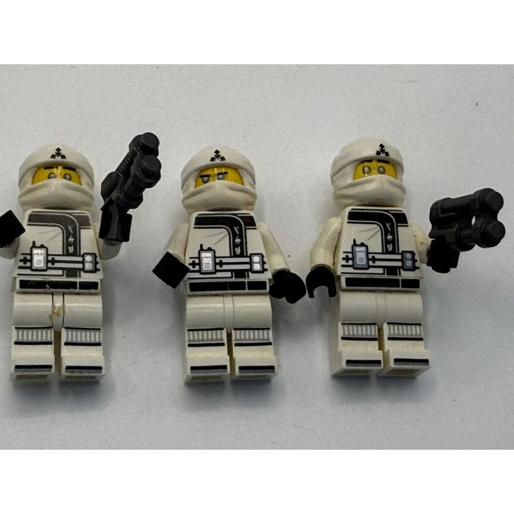 LEGO White Space Trooper Minifigure Lot 3 Toy Small Figures Loose Blasters Guns